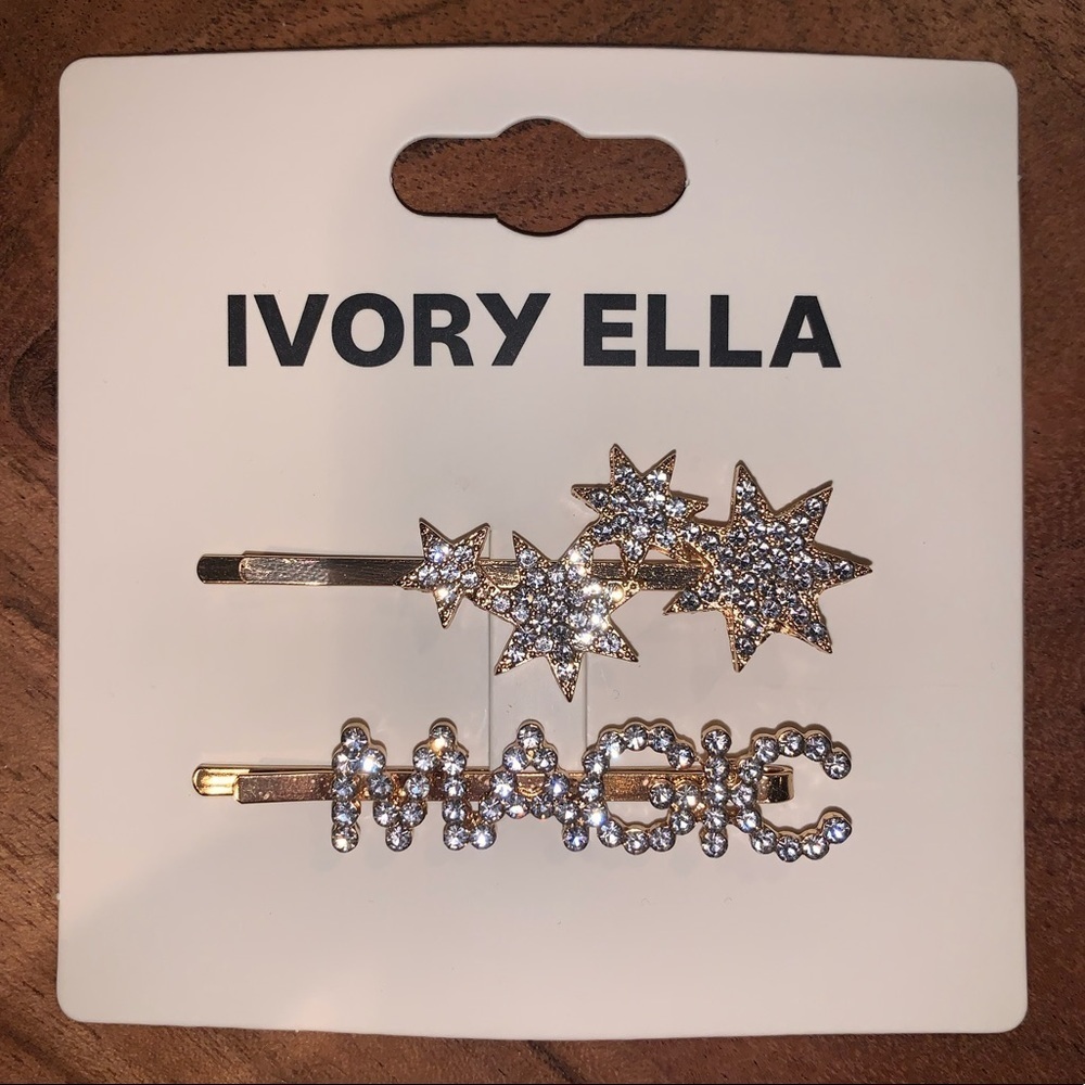 NEW Ivory Ella Gold Star & Magic Hair Pins